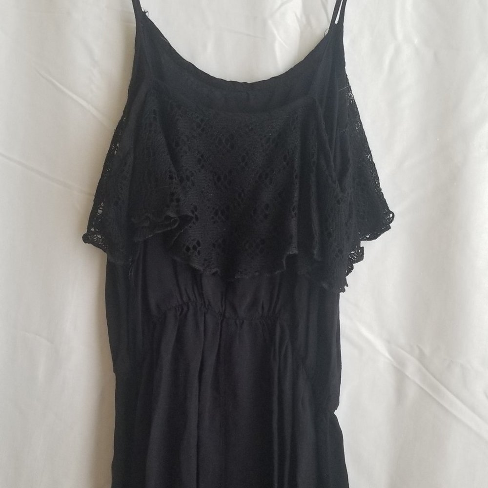 LA:Hearts Black Mini Romper Medium